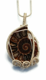 Ammonite Fossil Necklace by Kosmic Krystals