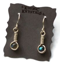 labradorite wire wrapped earrings
